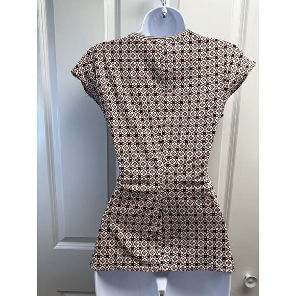 Max Studio Top Womens X-Small White Blouse Shirt Ruched Wrap Knit Career New - Picture 7 of 13